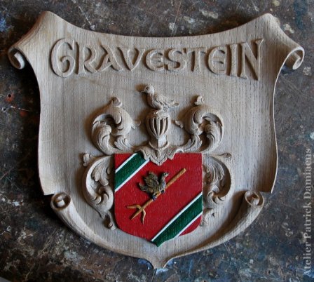 Armoiries de la famille GRAVESTEIN (Pays-Bas) | Armoiries de famille en bois sculpté