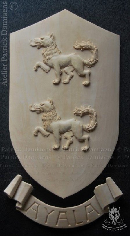 AYALA blason de la famille espagnole | Blason bois sculpté