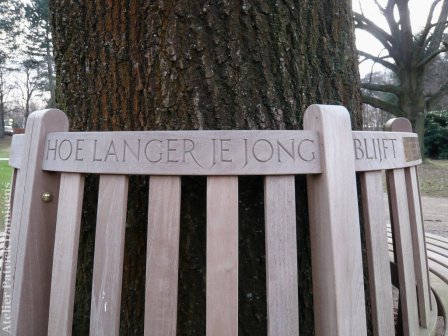 Banc de jardin en teck avec texte pour occasion spéciale