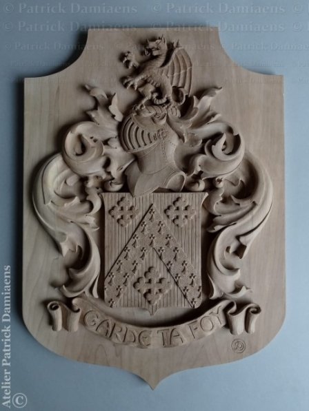 Blason bois sculpté | Une commande pour un client américain