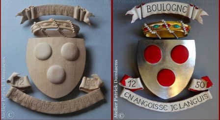 Blason Duché d'Amerval (France) | Blason bois sculpté en bois