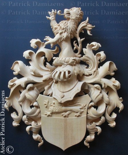 Blason et armoirie bois sculpté | Blason famille BAX, Pays-bas