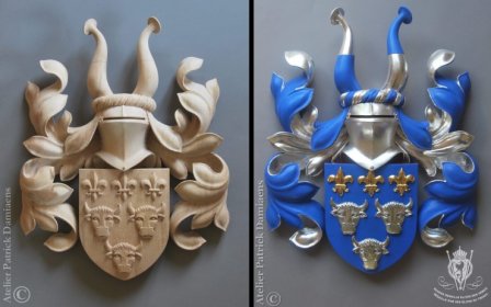 Blason et armoirie bois sculpté | Blason FEVOLDEN, la Norvège