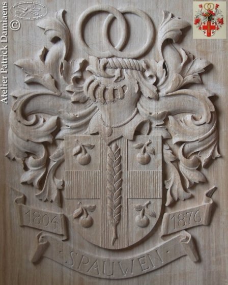 Blason et armoirie bois sculpté