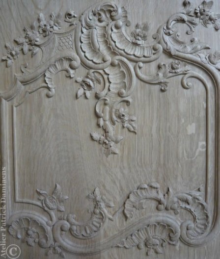 Rocaille rococo sculptée en chêne | Sculpture sur bois